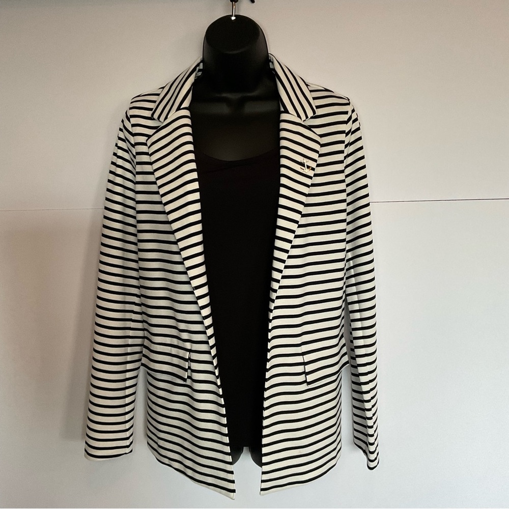 FDJ- French dressing jeans. blazer, black and white stripe-size small